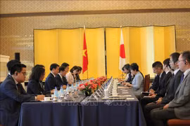 越南-日本合作委员会第十二次会议场景。图自越通社