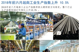 图表新闻：2018年前六月越南工业生产指数上升10.5%
