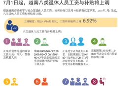 图表新闻：7月1日起越南八类退休人员工资与补贴将上调