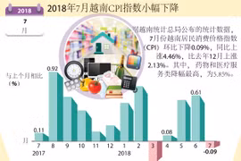 图表新闻：2018年7月越南CPI指数小幅下降