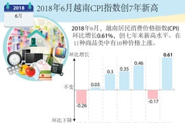 图表新闻：2018年6月越南CPI指数创7年新高 