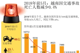 图表新闻：2018年前5月：越南因交通事故 死亡人数减少0.4%