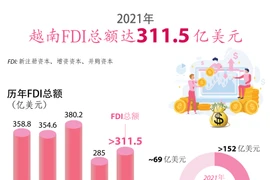 图表新闻：2021年越南引进外资总额达311.5亿美元