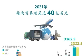 图表新闻：2021年全国出口顺差达到40亿美元