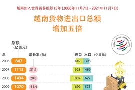 图表新闻：入世15年：越南货物进出口总额增加五倍