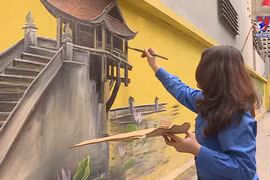 河内市北慈廉郡传递环保信息的美丽壁画