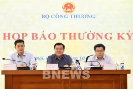 工贸部23日举行的新闻发布会。图自越通社