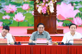 越南政府总理范明政主持召开100万公顷优质低碳水稻项目部署会议。图自越通社