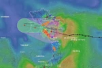 第五号台风25日10时路径图。