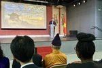 越南外交部常务副部长阮明宇在活动上发表讲话。图自越通社