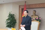 越南政府副总理、第七工作组组长梅文政主持会议。图自越通社