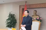 越南政府副总理、第七工作组组长梅文政主持会议。图自越通社
