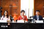 以越通社社长武越庄（中）为团长的越通社代表团参加在马来西亚吉隆坡举行的OANA执行委员会第54次会议。图自越通社