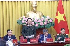 公安部部长黎国雄发表讲话 图自越通社