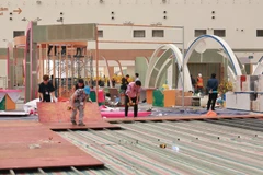 施工工作抓紧进行 图自越通社