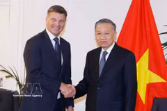 越共中央总书记、国家主席苏林会见澳大利亚自由党与国家党联盟领导人 图自越通社