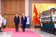 黎明兴总理主持东帝汶总理正式欢迎仪式 图自越通社