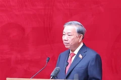 苏林总书记发表讲话。图自越通社