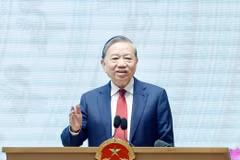 越共中央总书记苏林发表讲话 图自越通社
