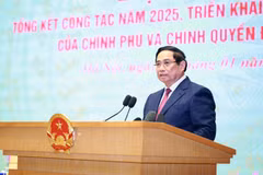政府总理范明政在会议上致辞 图自越通社