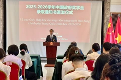 中国驻越大使何炜致辞 图自越通社