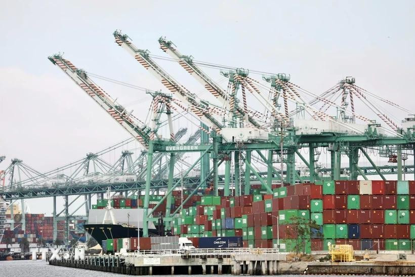 美国加州洛杉矶货物港。图自新新华社/越通社