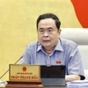 越南国会主席陈青敏出席会议。图自越通社