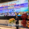 越南农业与环境部水文气象局局长阮尚贤在活动上发表讲话。图自越通社
