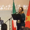 意大利都灵市副市长Michela Favaro女士在越南-意大利咖啡产业对接论坛上发表讲话。图自越通社