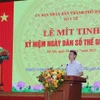卫生部人口司司长黎青勇在会议上发言。图自越通社