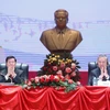 越共中央总书记苏林与老挝人民革命党中央总书记、国家主席通伦·西苏里主持召开越南共产党第十四次全国代表大会成果通报会。图自越通社
