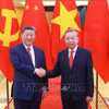 越共中央总书记苏林与中共中央总书记、中国国家主席习近平。图自越通社