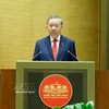 越共中央总书记、国家主席苏林发表就职演说。图自越通社