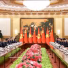 越共中央总书记、国家主席苏林与中共中央总书记、国家主席习近平举行会谈。图自越通社
