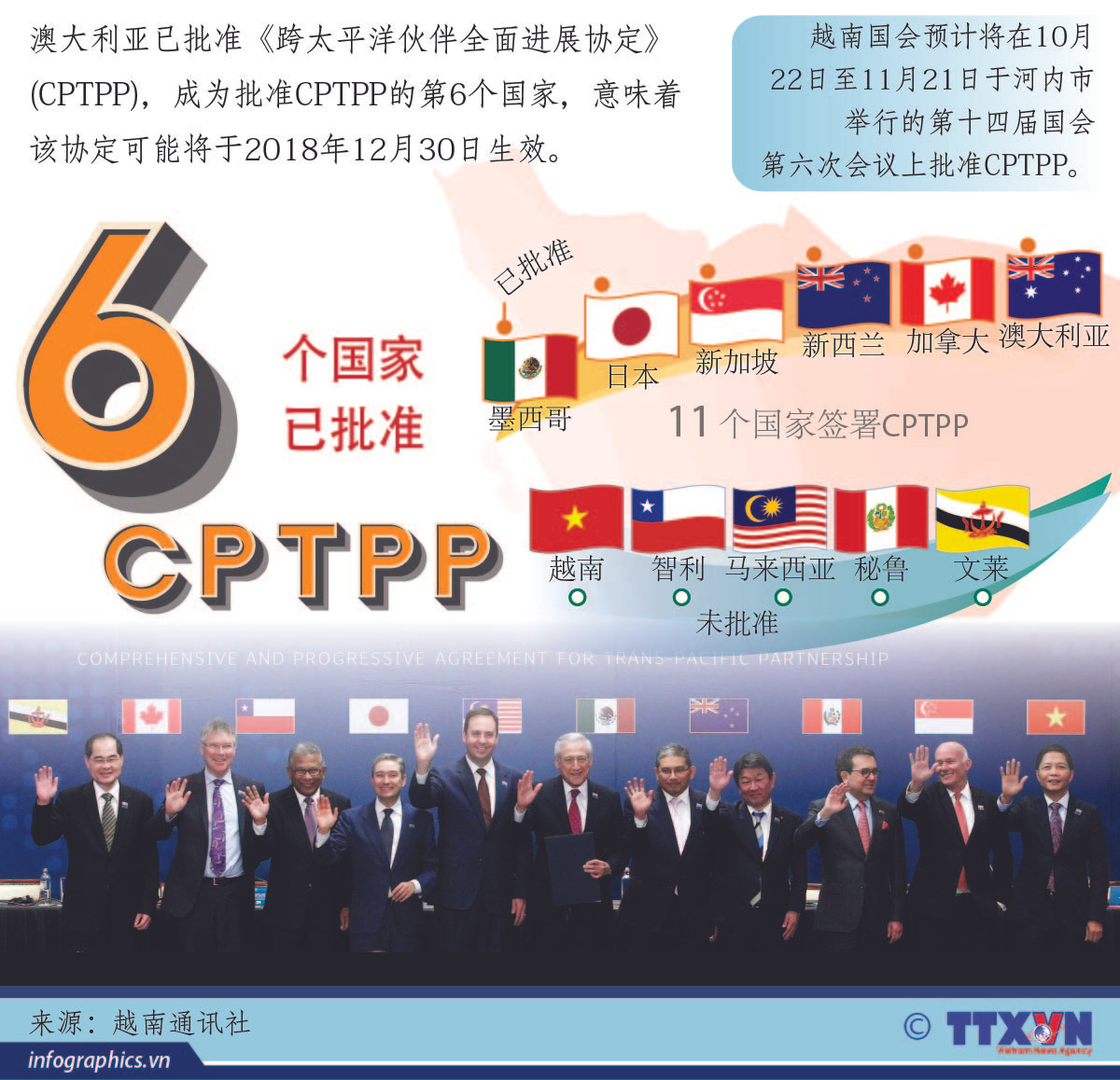 图表新闻：CPTPP将于2018年年底生效 ảnh 1