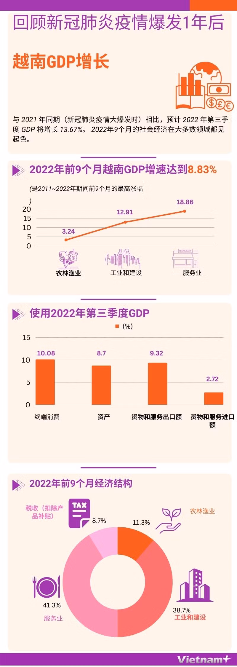 图表新闻：回顾新冠肺炎疫情爆发1年后越南GDP增长 ảnh 1