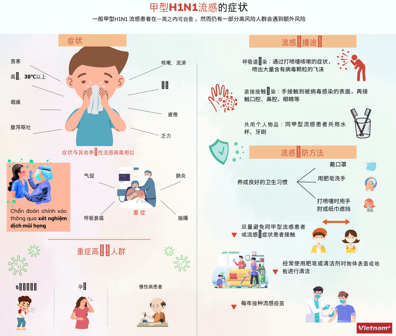 图表新闻：甲型H1N1流感的症状 ảnh 1