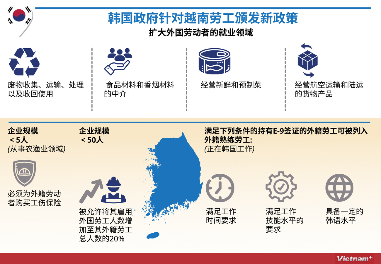 图表新闻： 韩国政府针对越南劳工颁发新政策 ảnh 1