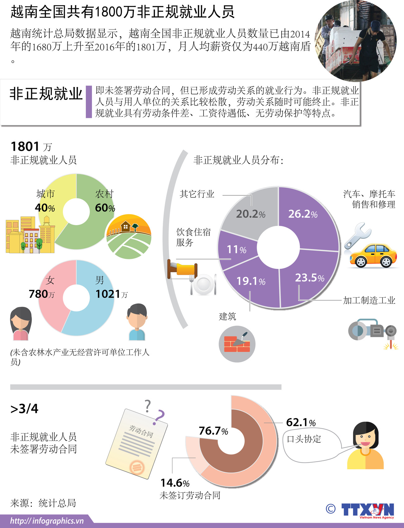 图表新闻：越南全国共有1800万非正规就业人员 ảnh 1