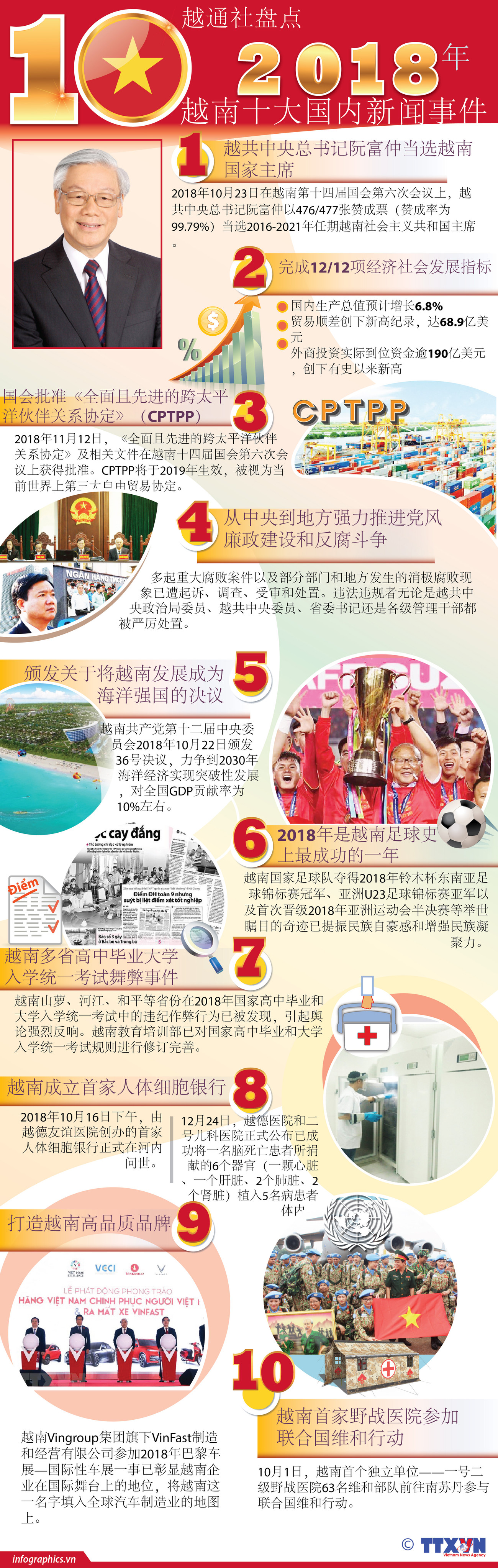 图表新闻：越通社盘点2018年越南十大国内新闻事件 ảnh 1