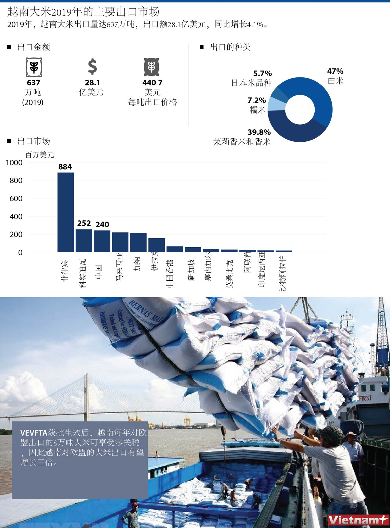 图表新闻：越南大米2019年的主要出口市场 ảnh 1