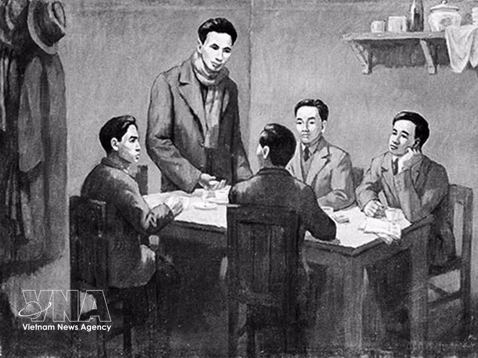 1930年1月6日至2月7日，在代表国际共产的阮爱国同志的主持下，统一各共产主义组织、成立越南共产党的会议在中国香港召开。图自越通社