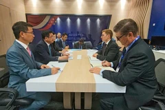 工作会谈现场。图自越通社