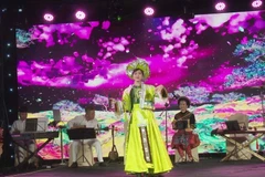 《越南文化精髓》文艺晚会在布拉格皇城活动中心正式拉开帷幕。图自越通社