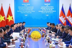 会见现场。图自越通社