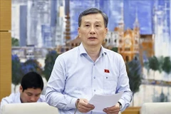 越南国会科技与环境委员会主任黎光辉发表意见。图自越通社