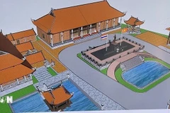 胡志明主席纪念区扩建项目会议厅项目的效果图。图自越通社