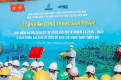 PTSC总经理陈湖北在活动上发言。图自越通社