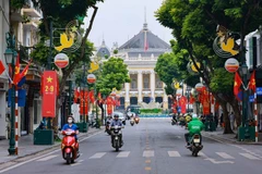 河内市的一角。图自越通社