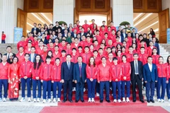 越南体育代表团出征第33届东运会。图自VOV